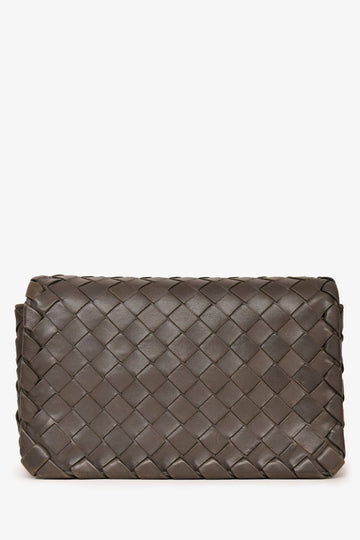 Bottega Venetta Grey Leather Intrecciato Flag bag