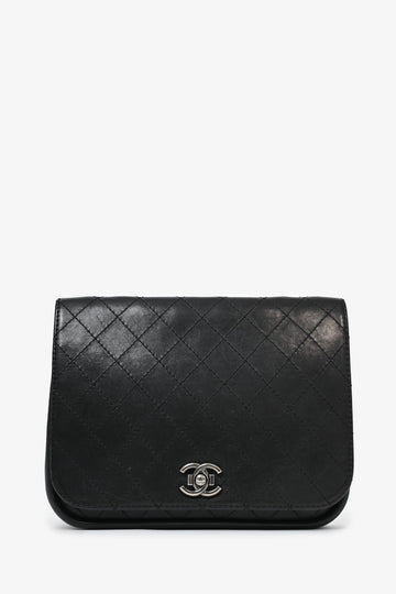 Chanel™ 2014 Black Quilted Leather Paris-Edinburgh Large Highlander Messenger Bag