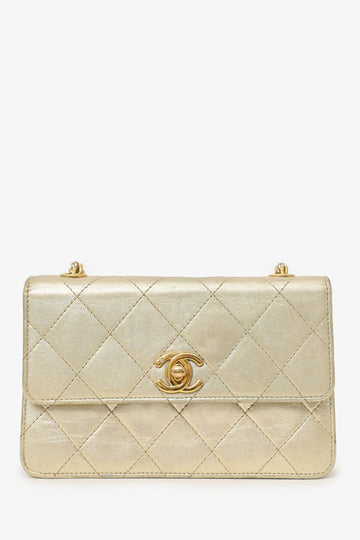 Chanel™ 1996-97 Gold Metallic Mini Flap Bag