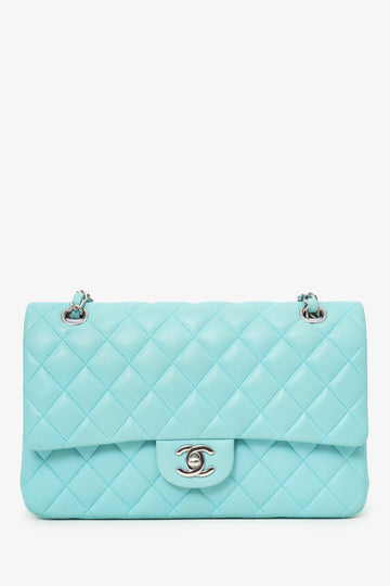 Chanel™ 2019 Turquoise Leather Quilted Double Flap (As Is)
