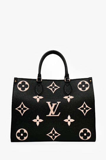 Louis Vuitton Black/Beige Giant Empreinte Onthego MM Tote