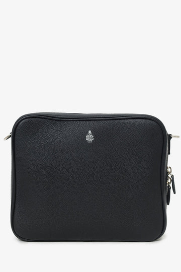 Mark Cross Black Grained Leather Large Messenger Bag