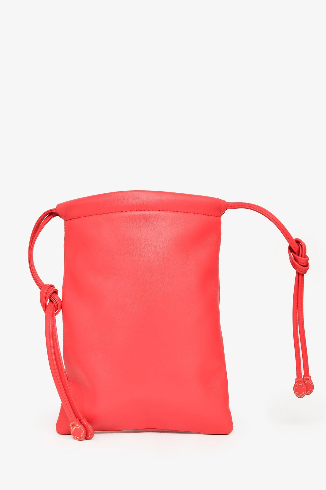 Burberry Red Leather Small Drawcord Pouch Crossbody Bag