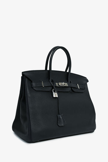 Hermès 2008 Deep Navy Clemence Leather Birkin 35 PHW