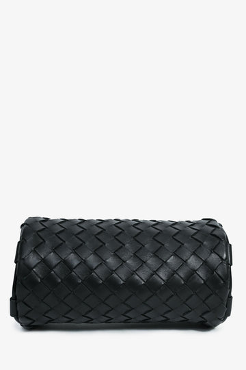Bottega Veneta Black Intrecciato Leather Barrel Shoulder Bag