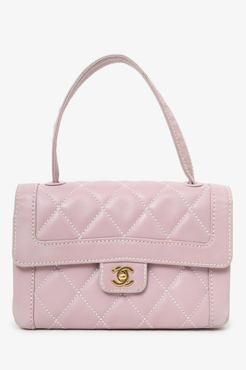 Chanel™ 2004-05 Lilac Purple Wild Stitch Medium Top Handle Flap Bag