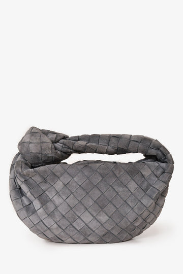 Bottega Veneta Grey Intrecciato Suede Mini Jodie Bag (As Is)