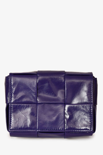 Bottega Veneta Purple Leather Mini Cassette Crossbody