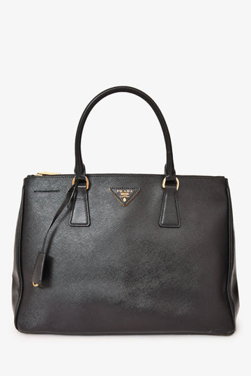 Prada Black Saffiano Leather Large Galleria Tote with Strap (As Is)