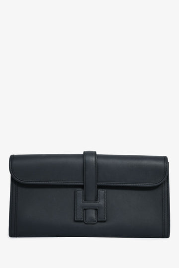 Hermès 2016 Black Swift Leather Jige 29 Clutch