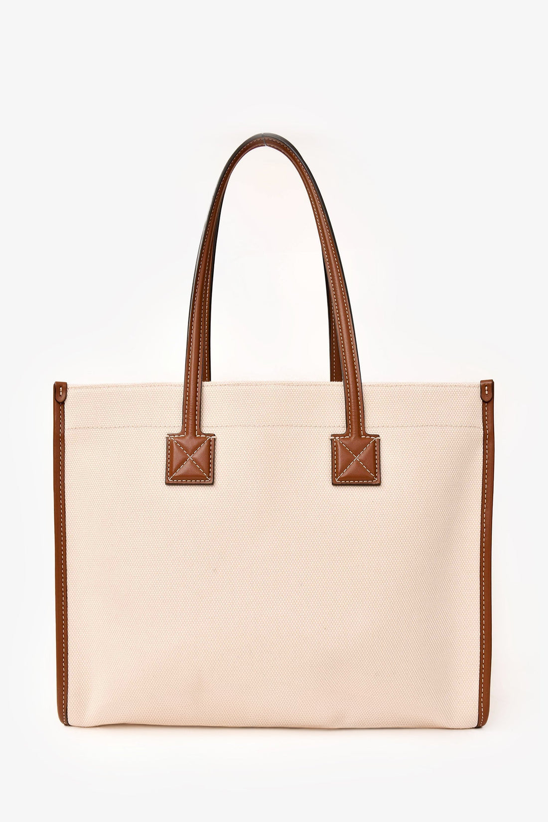 Burberry Cream/Brown Canvas/Leather Small Freya Tote Bag