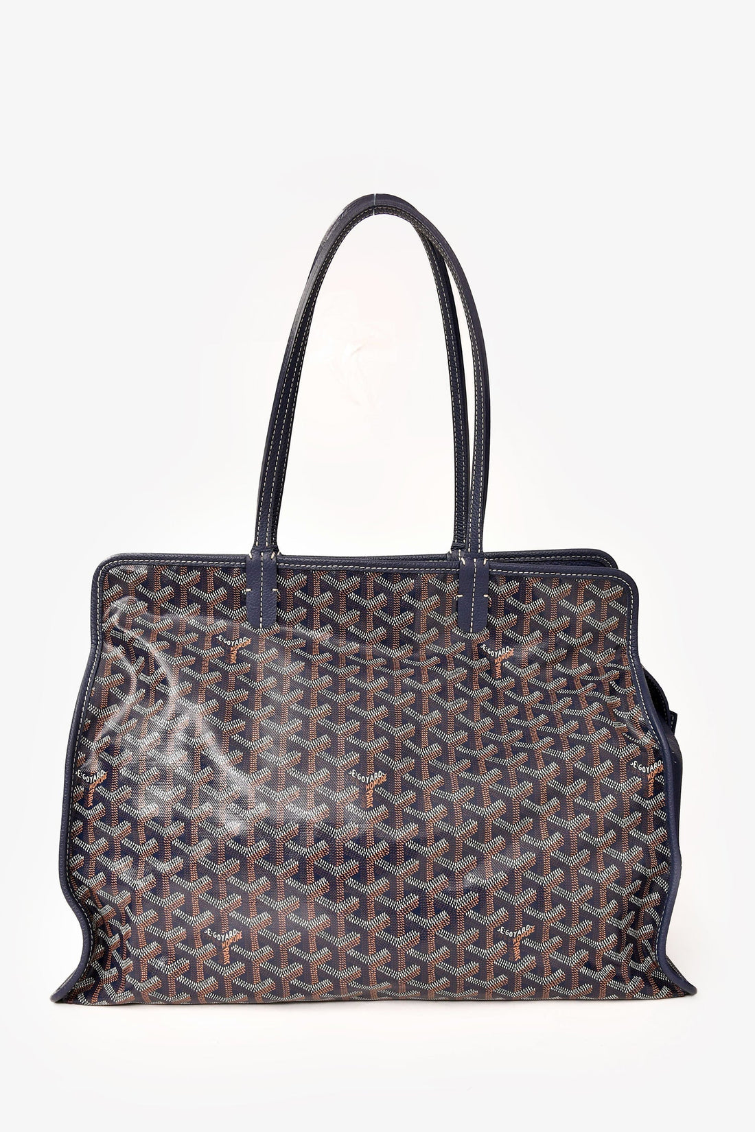 Goyard 2022 Blue Goyardine Canvas Sac Hardy PM Zip Tote with Pouch