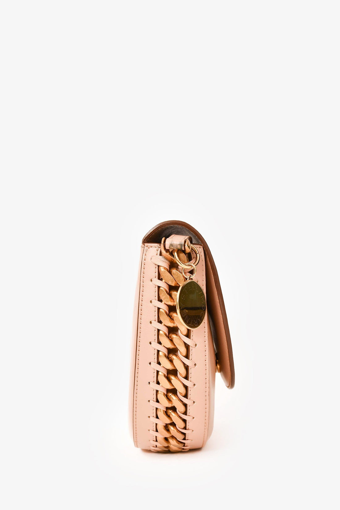 Stella McCartney Light Pink Frayme Medium Flap Shoulder Bag