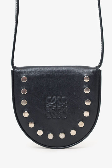 Loewe Black Leather Coin Crossbody
