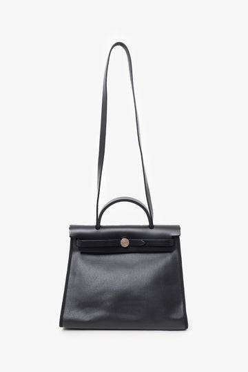 Hermès 2022 Black Coated Canvas Toile H Berline Herbag Zip PM 31 with Pouch