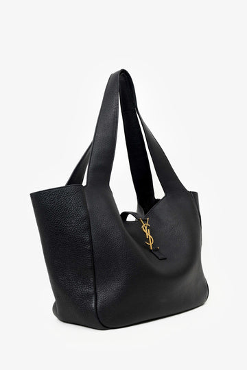 Saint Laurent Black Grained Leather Le 5 à 7 Bea Tote