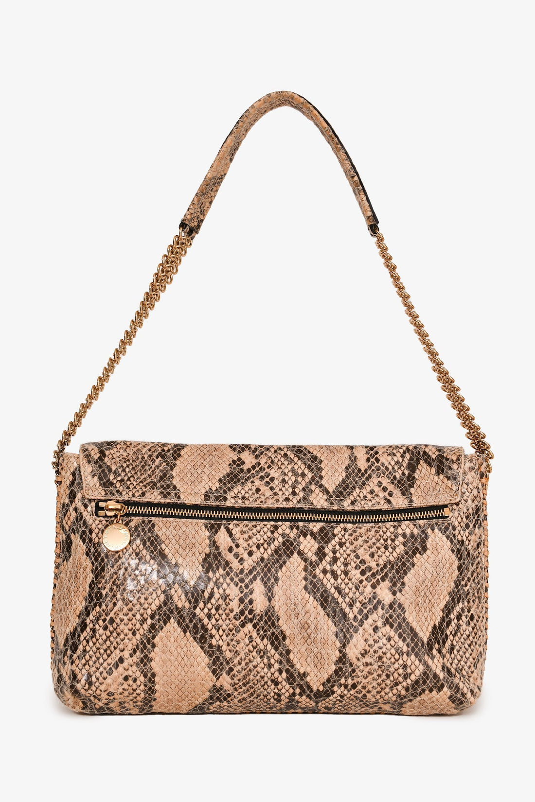 Stella McCartney Snakeskin Embossed Flap Shoulder Bag (As Is)