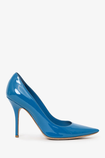 Christian Dior Blue Patent Leather Pumps Size 37.5