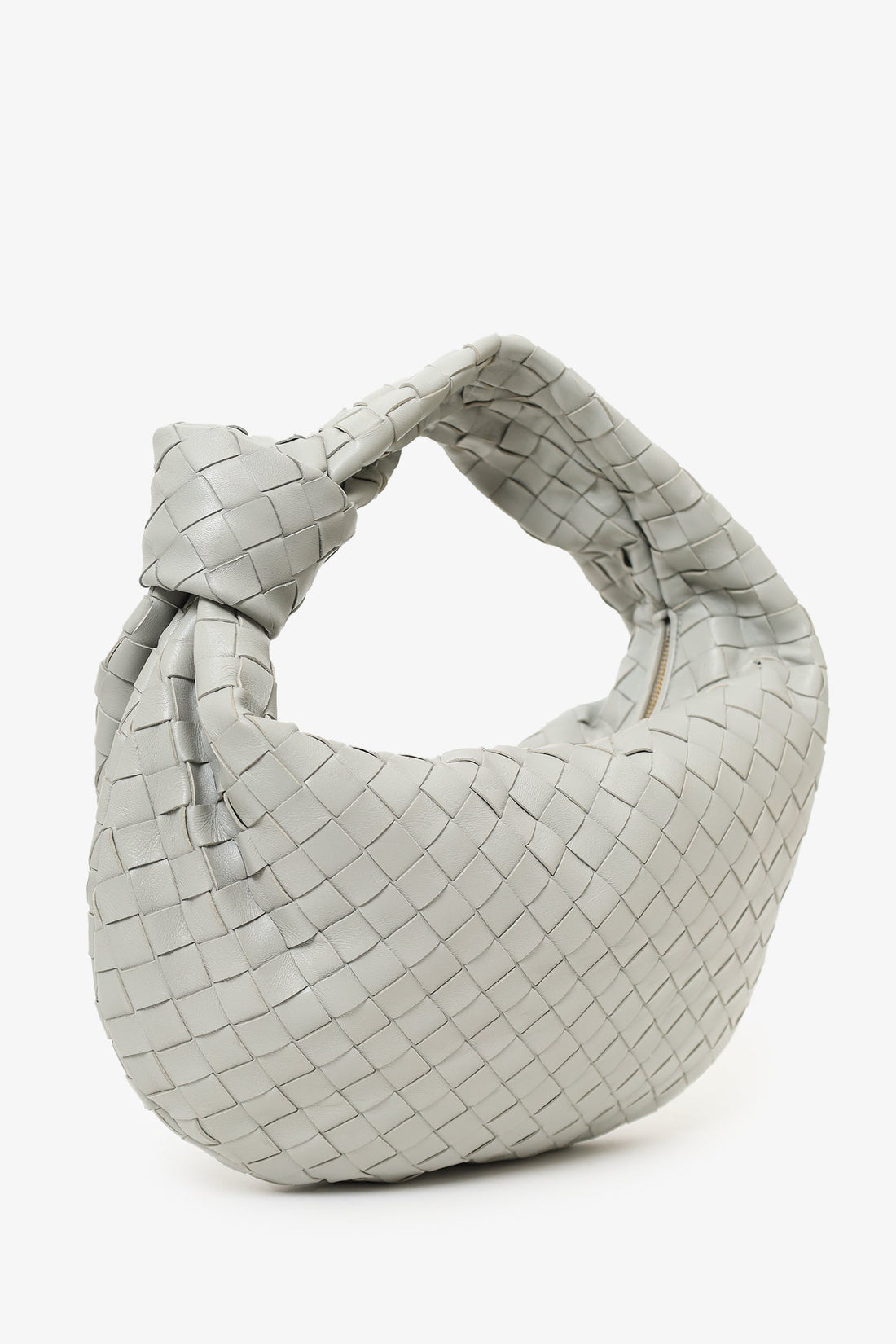 Bottega Veneta Grey Intrecciato Leather Teen Jodie Shoulder Bag
