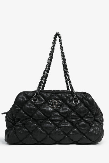 Chanel™ 2008-09 Black Quilted Leather Bowler Bag
