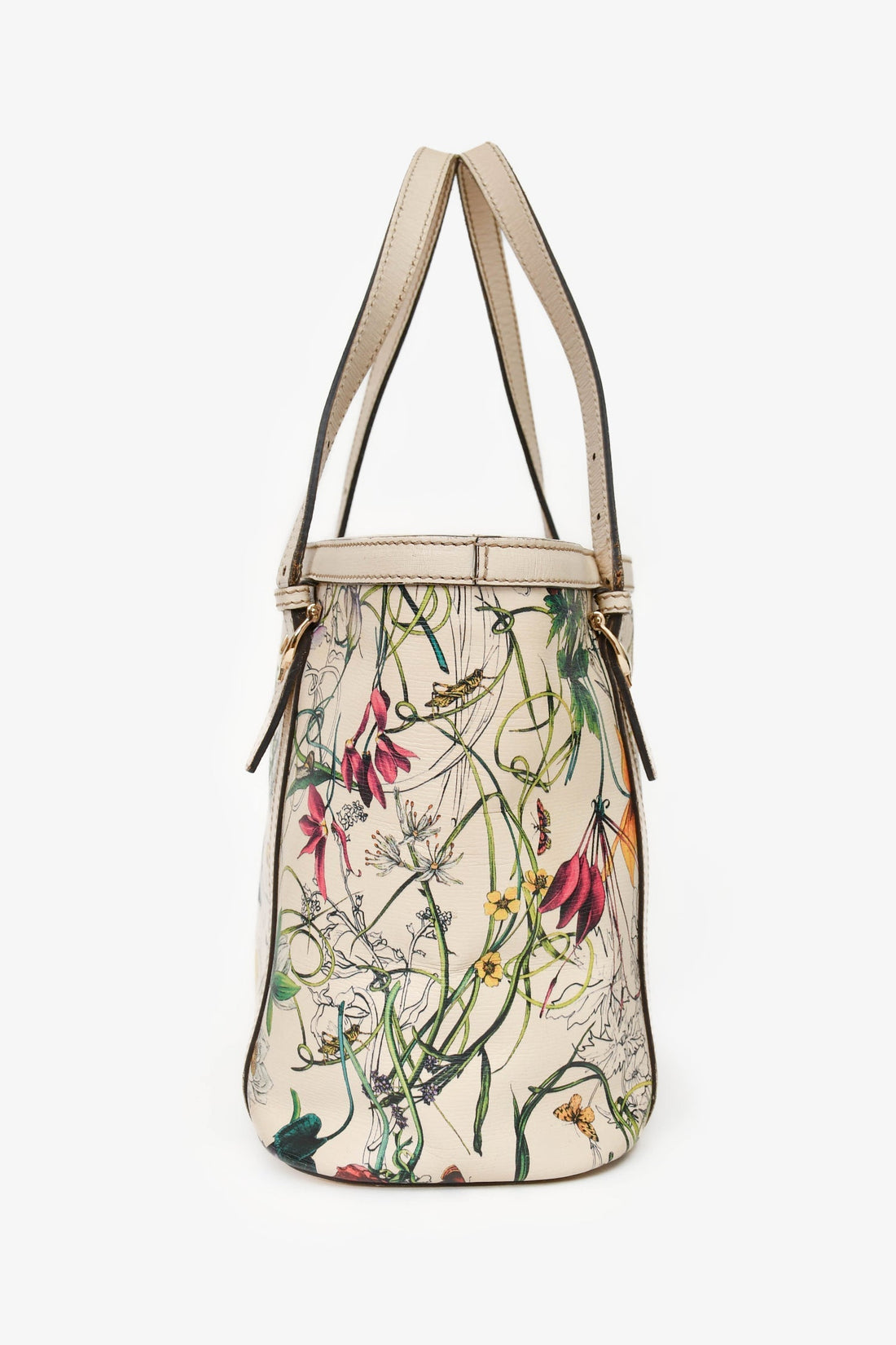 Gucci Cream/ Multicolour Flora 'Knight' Tote Bag
