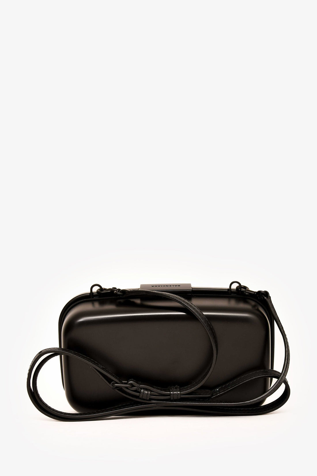 Balenciaga Black Plastic/Leather Logo Mini 'Lunchbox' Bag