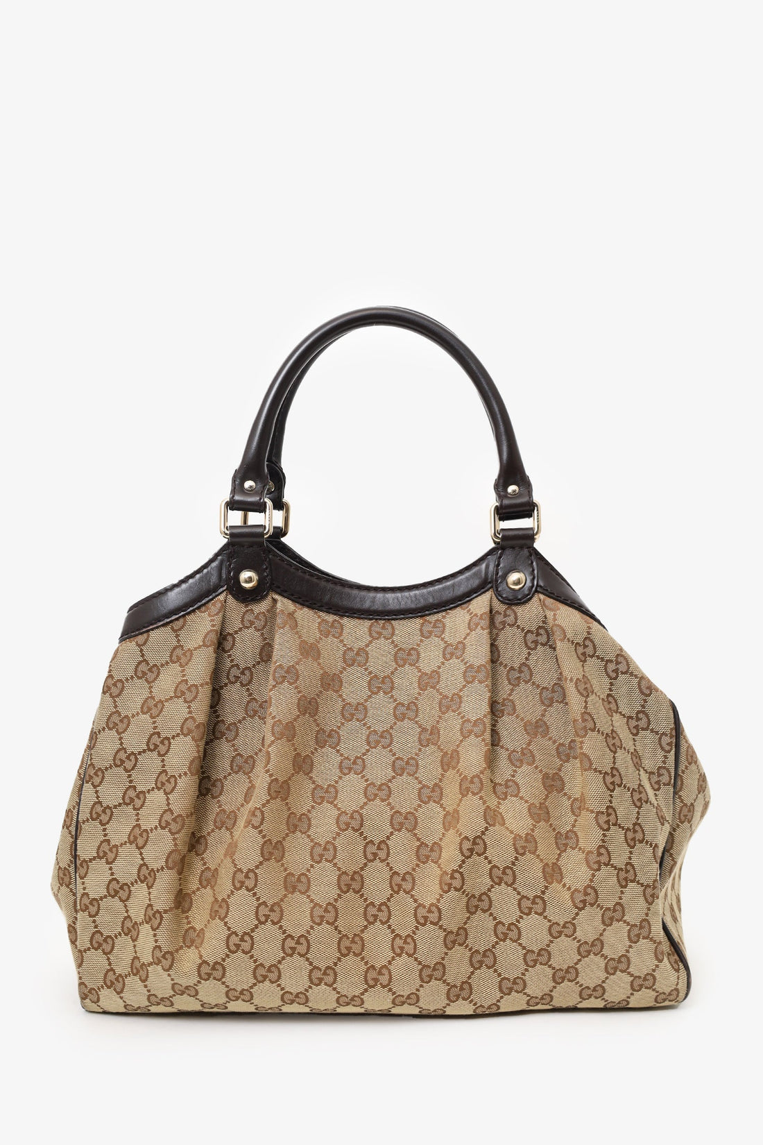 Gucci Brown Canvas/Leather GG Sukey Tote Bag