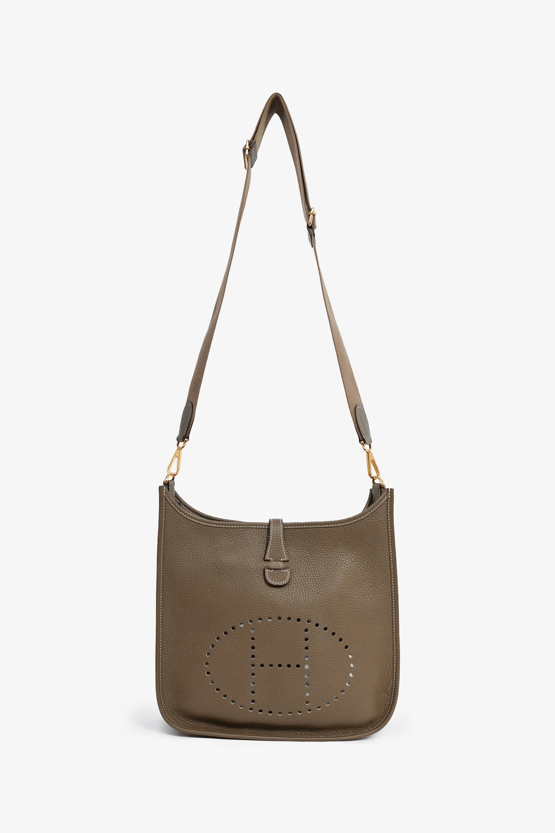Hermès 2022 Taupe Evelyne GM Crossbody Bag