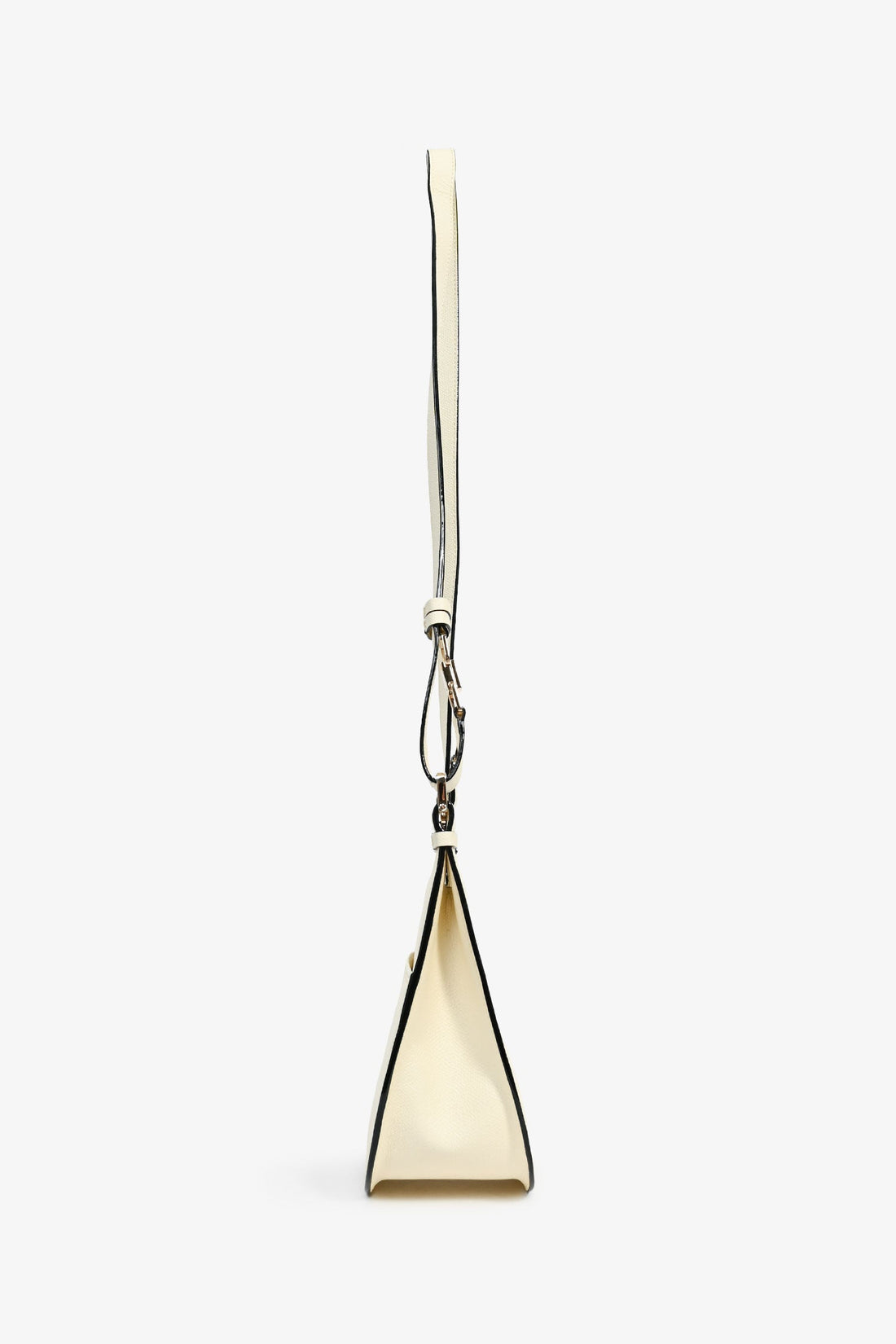 Valextra Cream Leather Hobo Weekend Mini Crossbody Bag