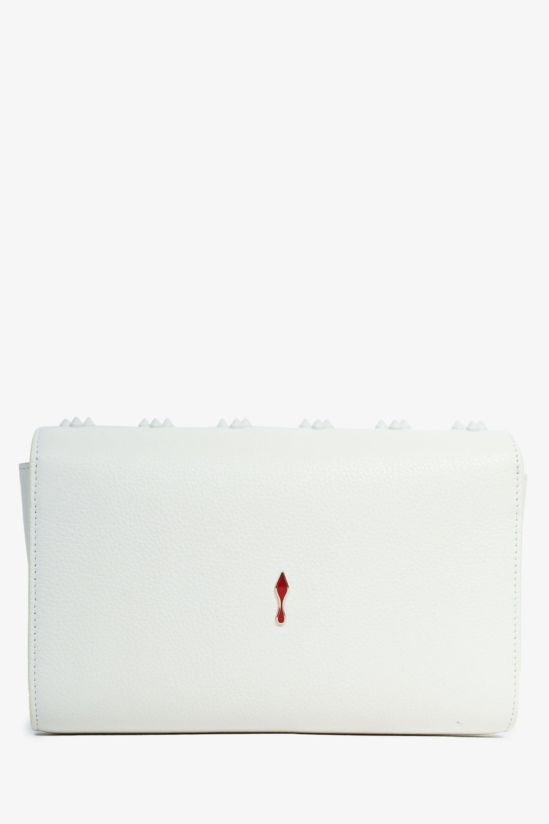 Christian Louboutin White Leather Studded 'Loubinthesky' Crossbody