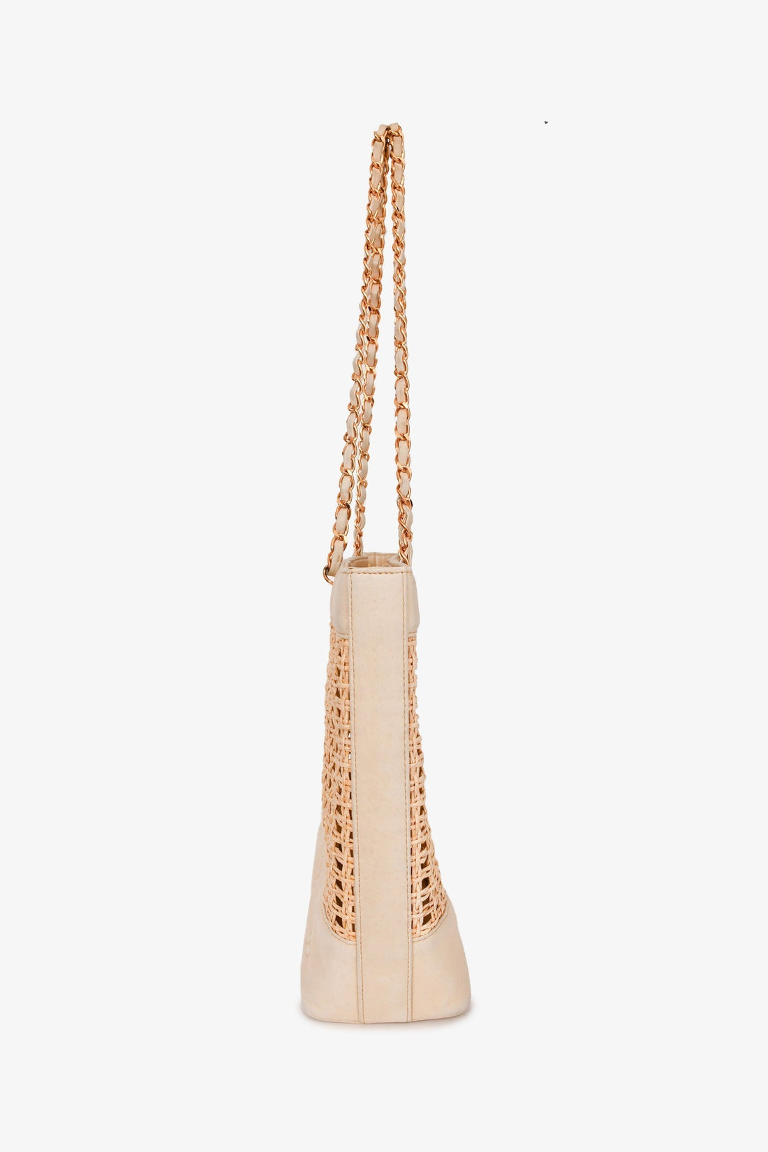 Chanel™ 1996-97 Beige Woven Straw Lambskin CC Shopper Tote