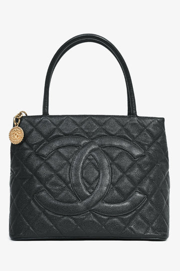 Chanel™ 2002-03 Black Caviar Medallion Tote