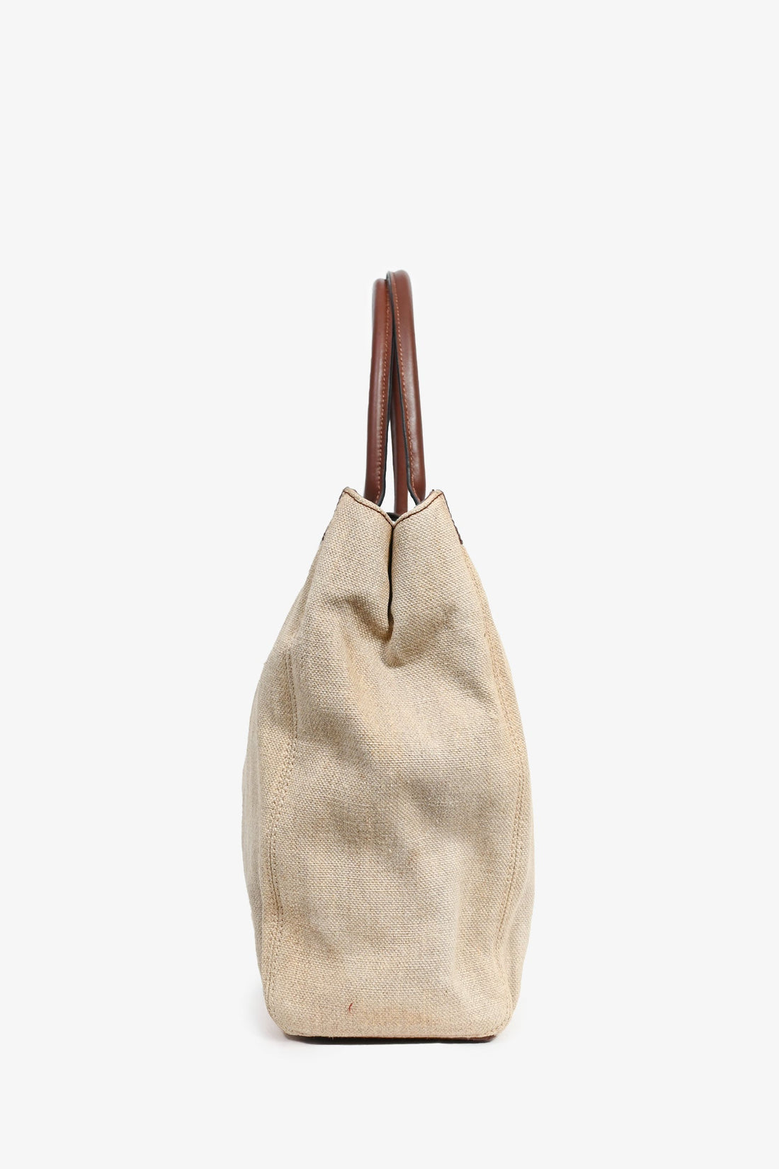 Chanel™ 2000-02 Beige/Brown Linen Leather Trimmed CC Tote