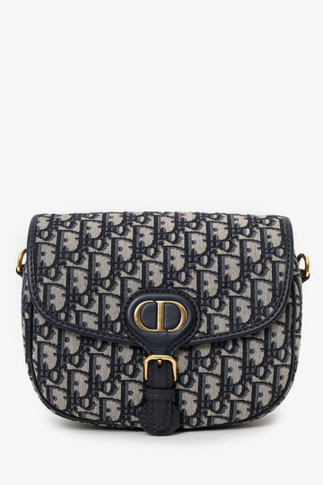 Dior Navy Blue Canvas Oblique Bobby Crossbody