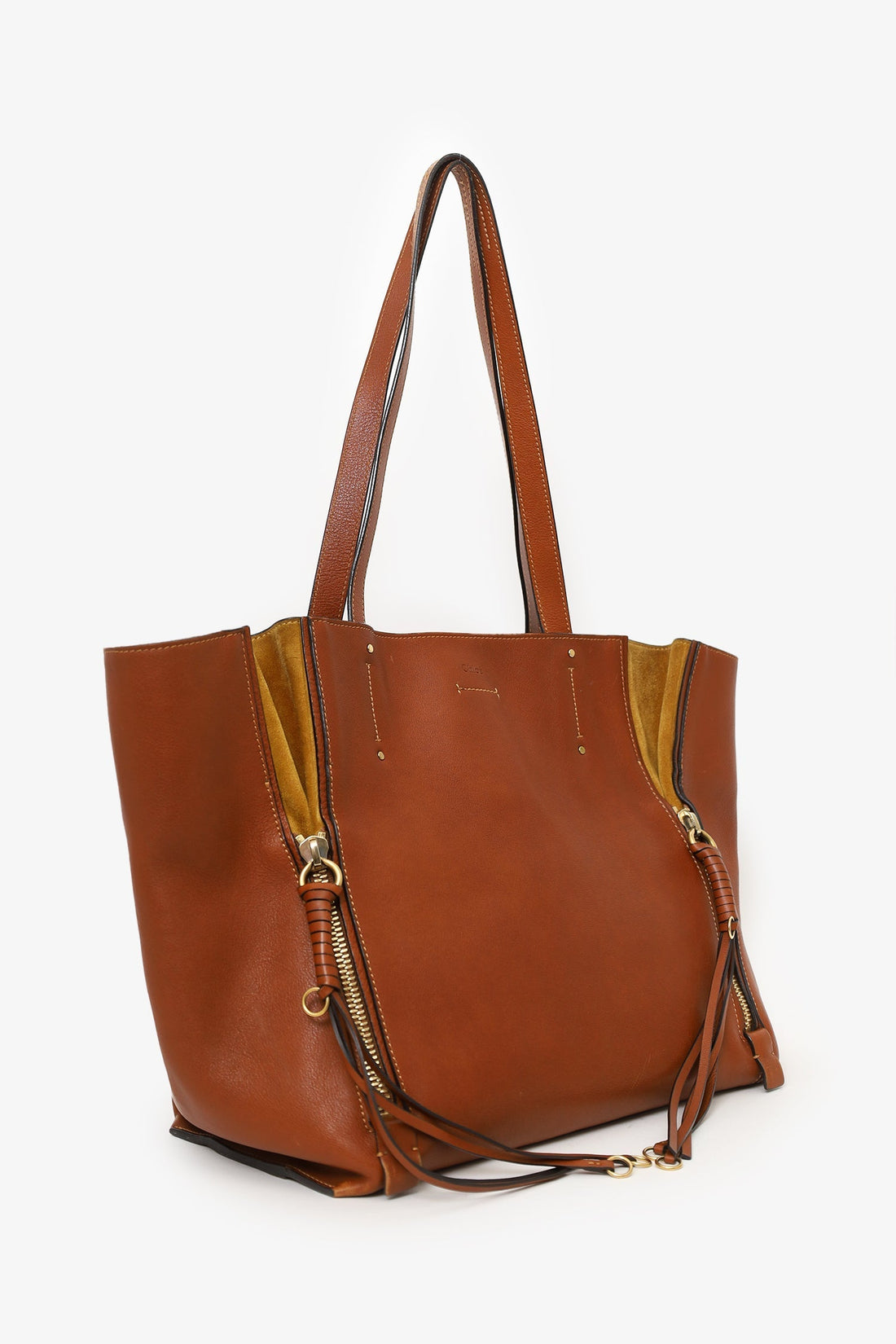 Chloé Brown Leather Milo Tote Bag