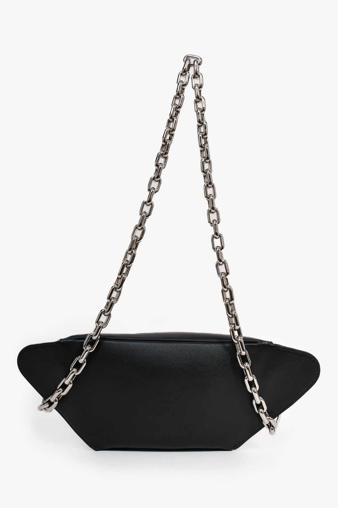 Alexander McQueen Black Leather Biker Chain Crossbody Bag