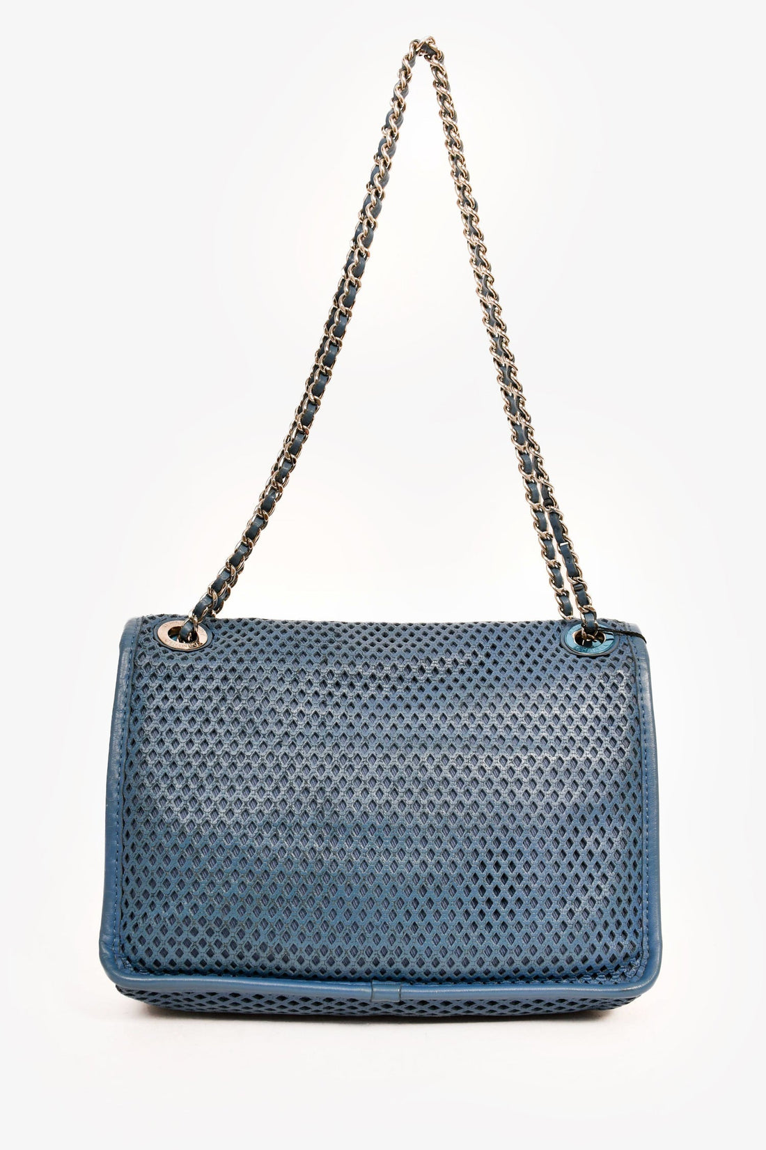 Chanel™ 2013C Blue Perforated 'Up In The Air' Small Front Flap Crossbody