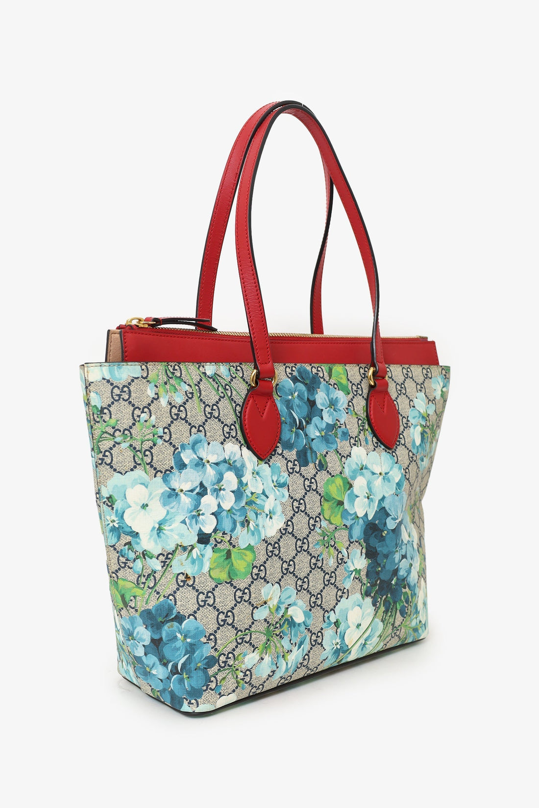 Gucci GG Supreme Monogram Blooms Medium Zip Tote