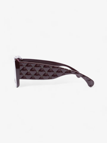 Chanel Rectangle Sunglasses Burgundy Acetate 135mm