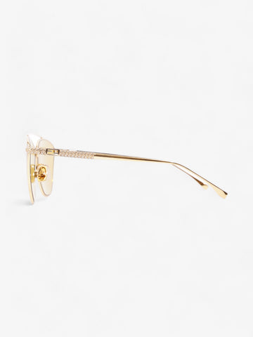 Fendi Embellished Aviator Sunglasses Gold Base Metal 145mm