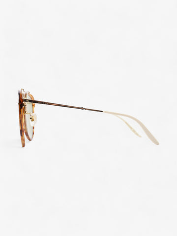 Gucci Aviator Tinted Sunglasses Tortoise  / Green Acetate 145mm