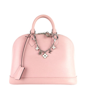 Louis Vuitto Alma PM Pink Epi Leather Bag with Charms