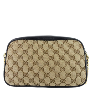 Gucci Marmont Small Monogram Canvas Chain Shoulder Bag