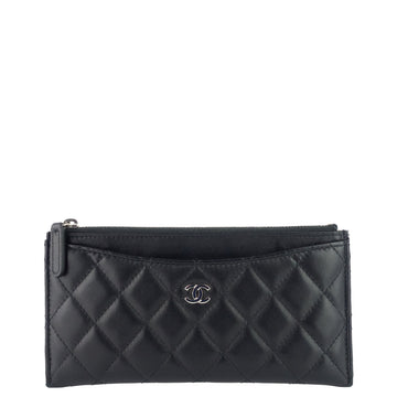 Chanel Classic Long Zip Lambskin Leather Wallet