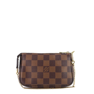 Louis Vuitto Pochette Accessoires Mini Damier Ebene Canvas Bag