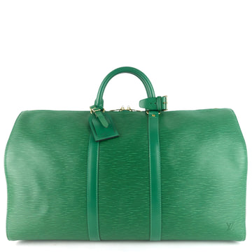 Louis Vuitto Keepall 50 Green Epi Leather Bag