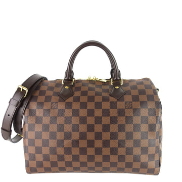 Louis Vuitto Speedy 30 Bandoulière Damier Ebene Canvas Bag