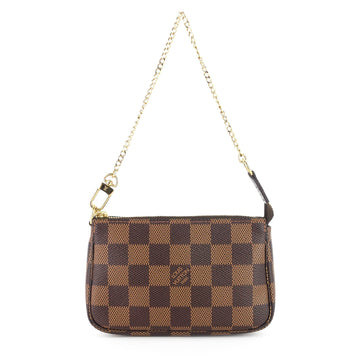 Louis Vuitto Pochette Accessoires Mini Damier Ebene Canvas Bag