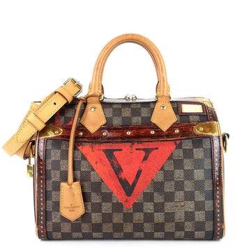 Louis Vuitto Speedy Noir 25 Bandoulière Time Trunk Coated Canvas Bag
