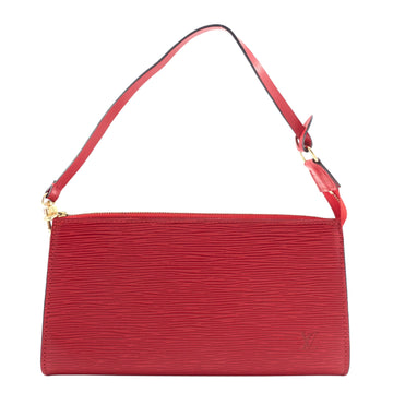 Louis Vuitto Pochette Accessoires Red Epi Leather Bag